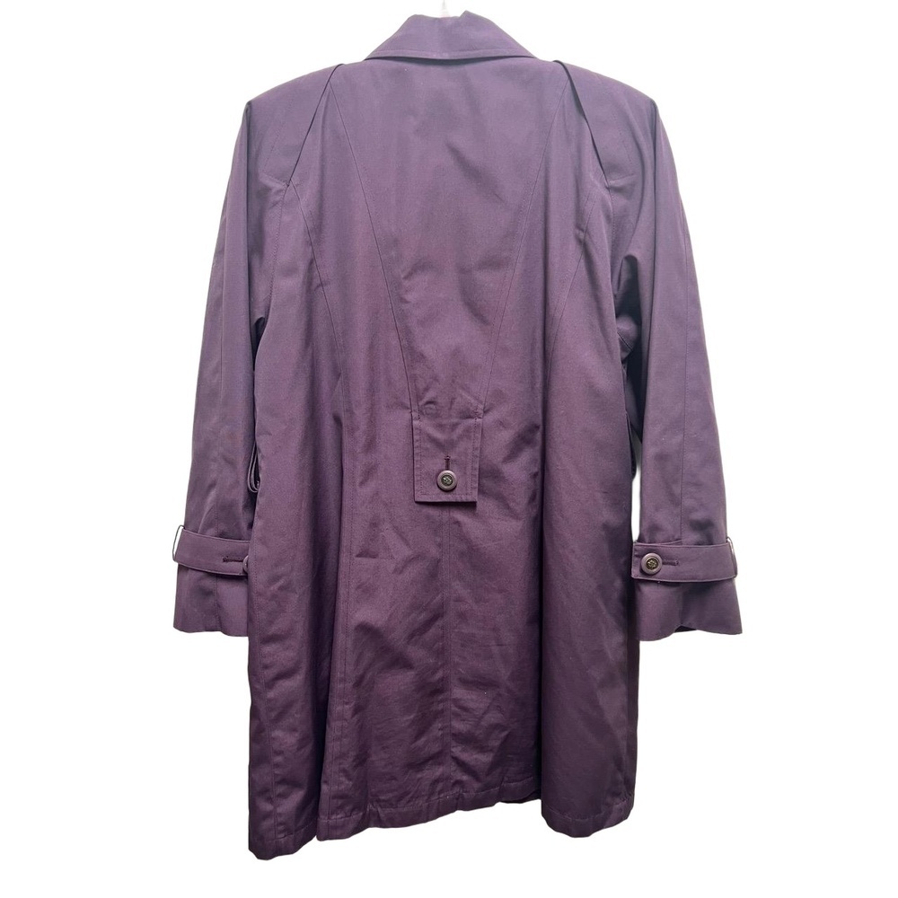 LONDON FOG Womens Size 8 Purple Classic Trench Coat Paisley Lined Vintage - Picture 7 of 13